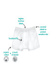 Organic Cotton 4-14 Years Boys underwear Boxer Briefs 3-Pack with Functional Fly and Fabric Covered Elastic White